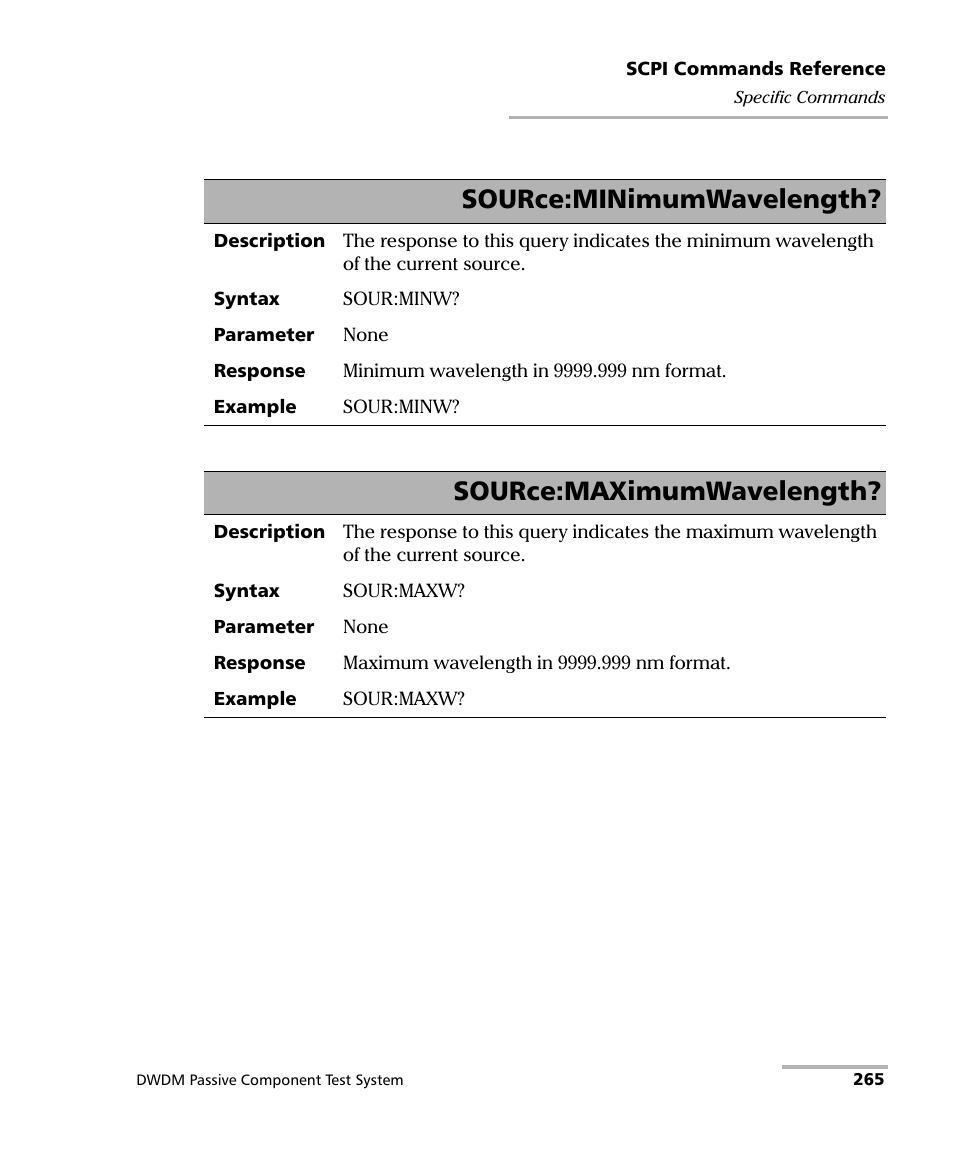 Source:minimumwavelength, Source:maximumwavelength | EXFO IQS-12004B DWDM Passive Component Test System for IQS-500 User Manual | Page 277 / 437