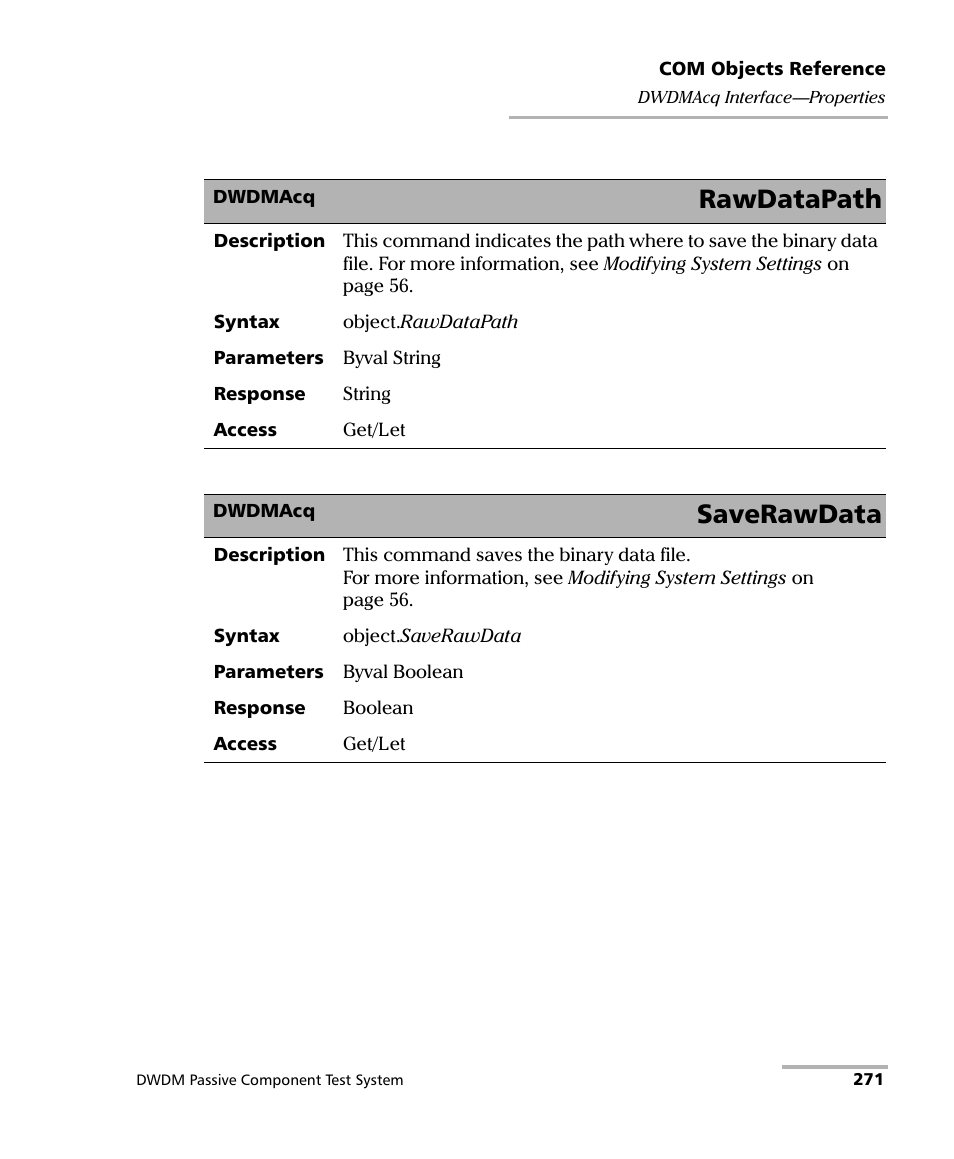 Rawdatapath, Saverawdata | EXFO IQS-12004B DWDM Passive Component Test System for IQS-500 User Manual | Page 283 / 437