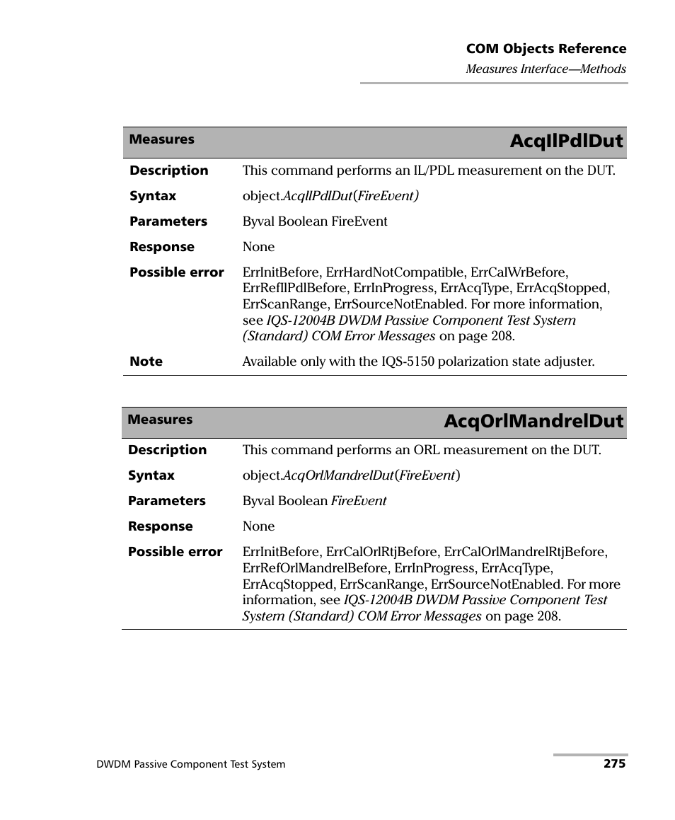 Acqilpdldut, Acqorlmandreldut | EXFO IQS-12004B DWDM Passive Component Test System for IQS-500 User Manual | Page 287 / 437
