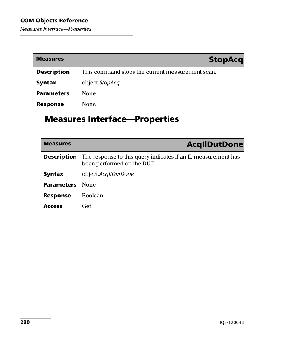 Measures interface-properties, Measures interface—properties, Stopacq | Acqildutdone | EXFO IQS-12004B DWDM Passive Component Test System for IQS-500 User Manual | Page 292 / 437