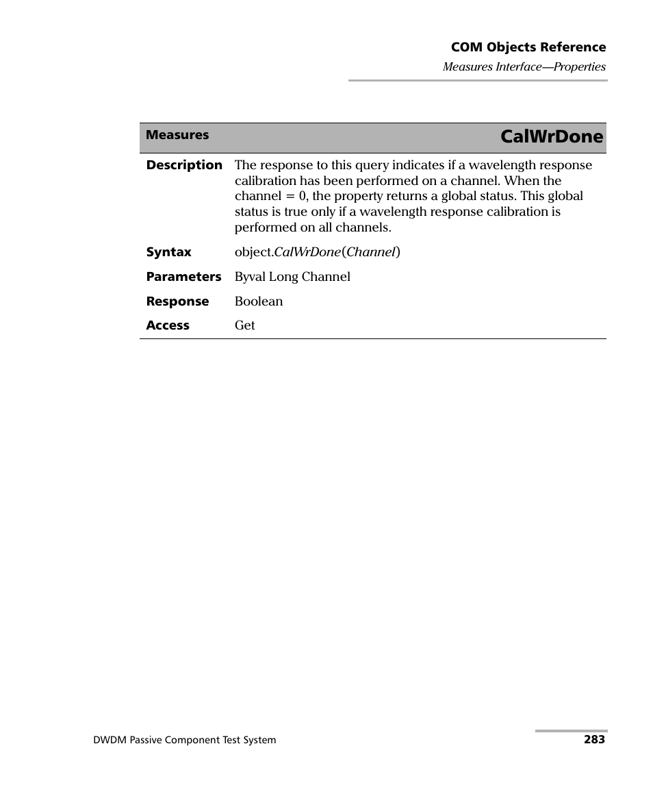 Calwrdone | EXFO IQS-12004B DWDM Passive Component Test System for IQS-500 User Manual | Page 295 / 437