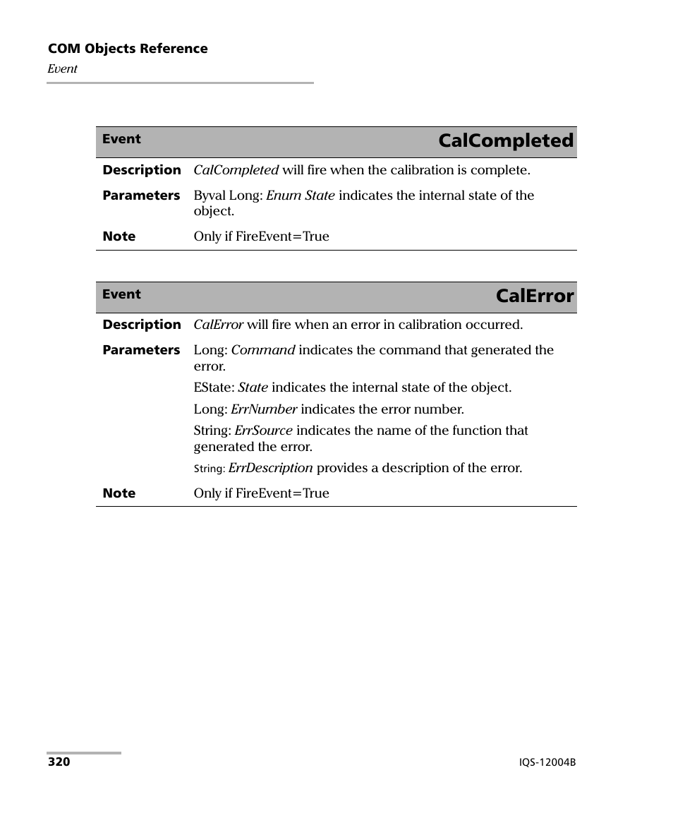 Calcompleted, Calerror | EXFO IQS-12004B DWDM Passive Component Test System for IQS-500 User Manual | Page 332 / 437