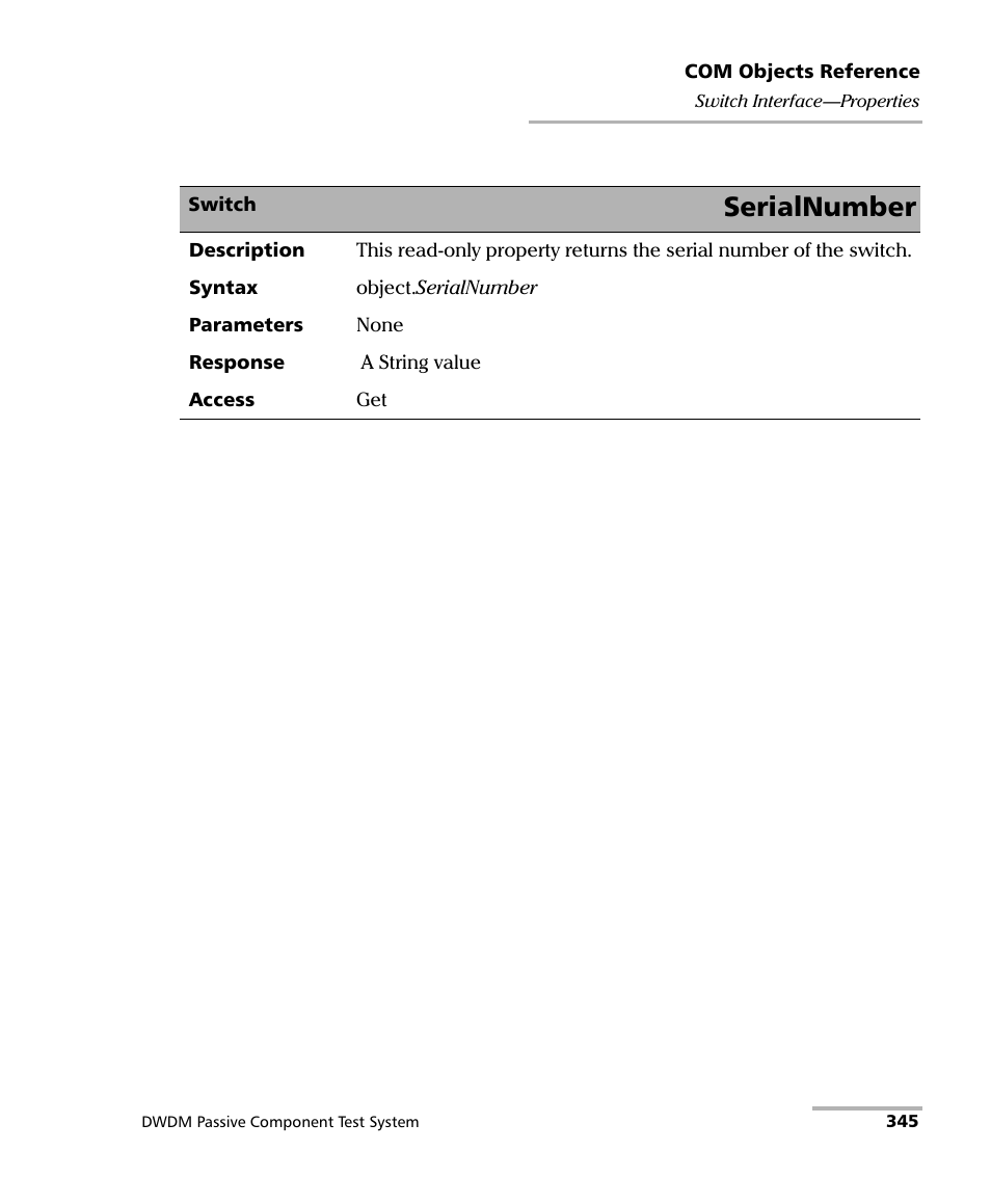 Serialnumber | EXFO IQS-12004B DWDM Passive Component Test System for IQS-500 User Manual | Page 357 / 437