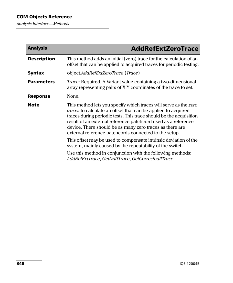 Addrefextzerotrace | EXFO IQS-12004B DWDM Passive Component Test System for IQS-500 User Manual | Page 360 / 437