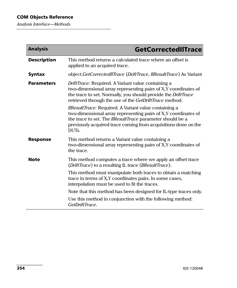 Getcorrectediltrace | EXFO IQS-12004B DWDM Passive Component Test System for IQS-500 User Manual | Page 366 / 437