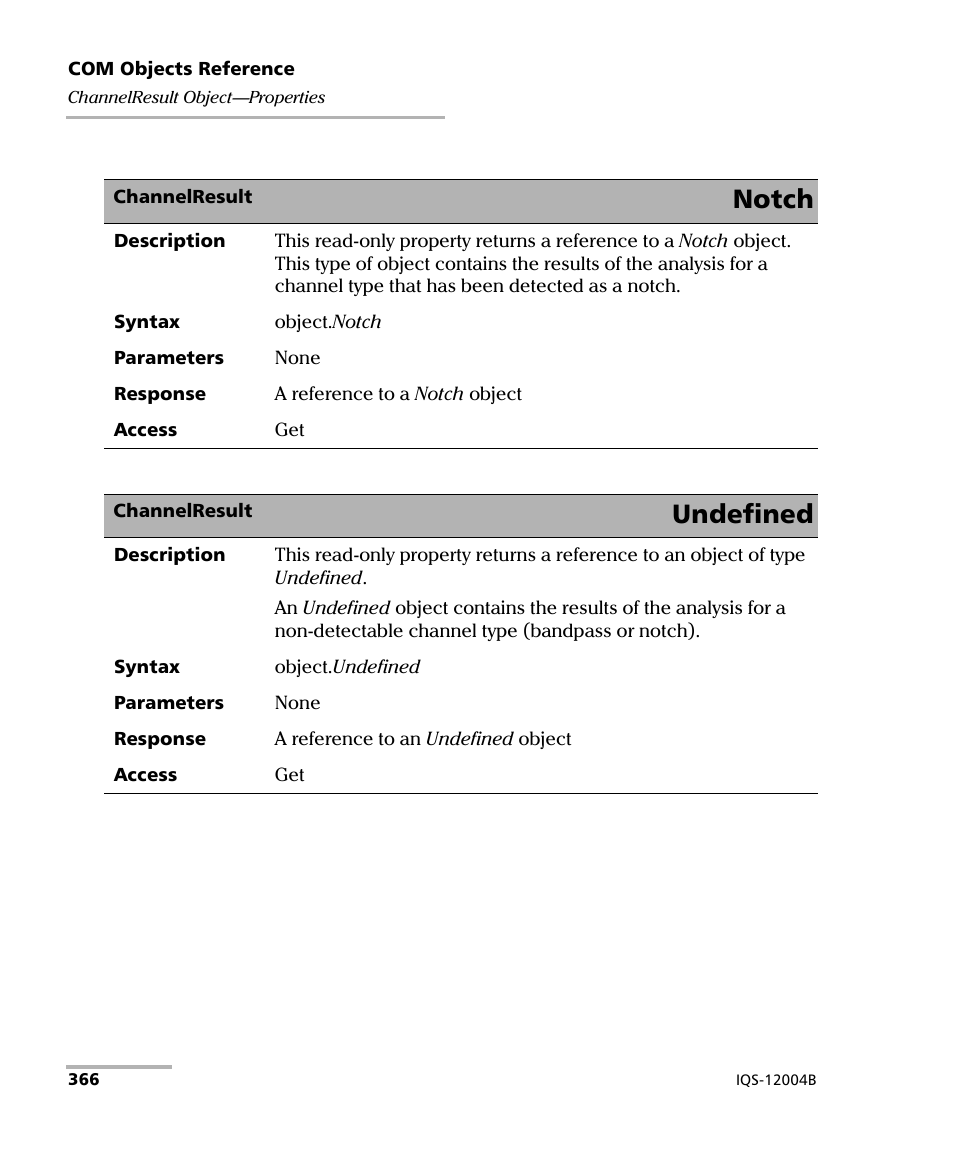 Notch, Undefined | EXFO IQS-12004B DWDM Passive Component Test System for IQS-500 User Manual | Page 378 / 437