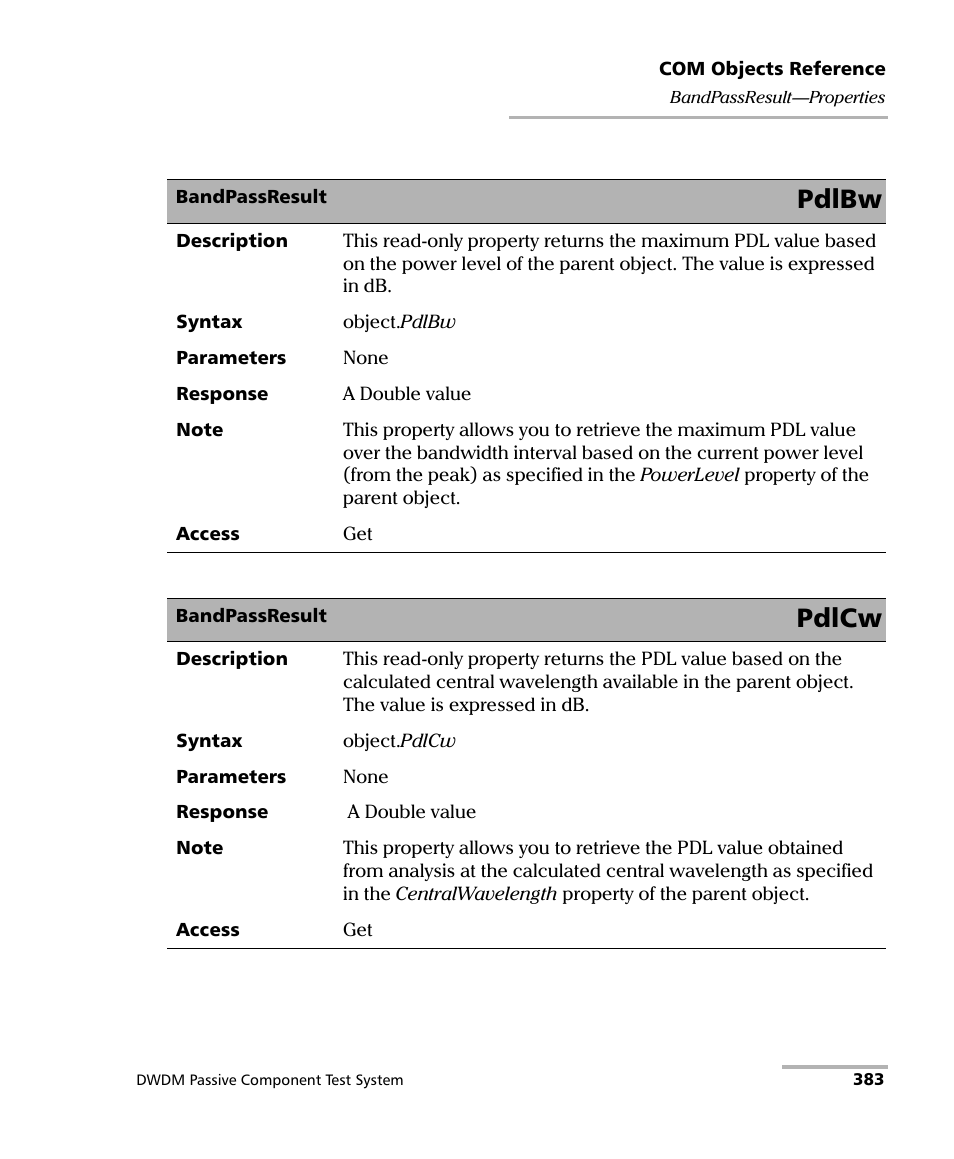 Pdlbw, Pdlcw | EXFO IQS-12004B DWDM Passive Component Test System for IQS-500 User Manual | Page 395 / 437