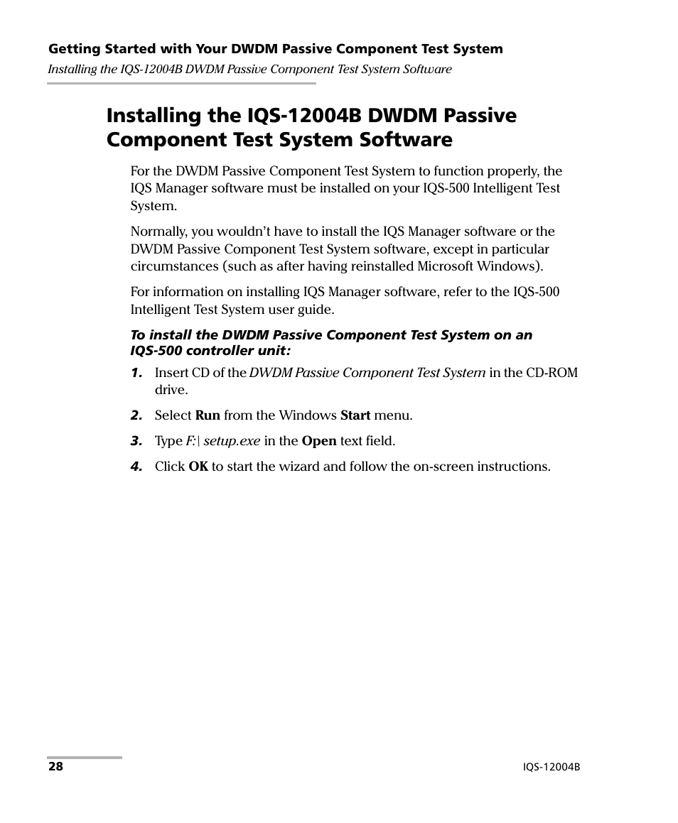 EXFO IQS-12004B DWDM Passive Component Test System for IQS-500 User Manual | Page 40 / 437