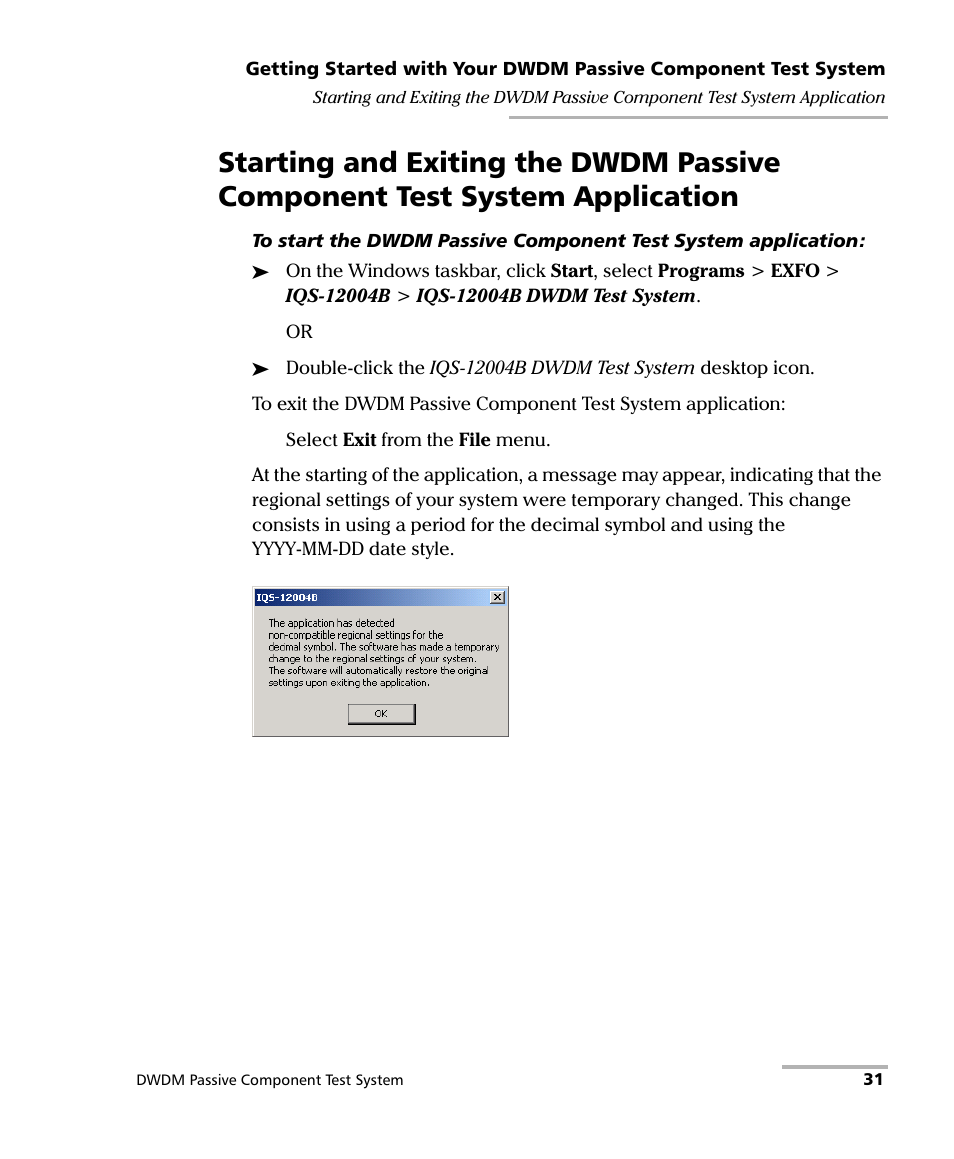 EXFO IQS-12004B DWDM Passive Component Test System for IQS-500 User Manual | Page 43 / 437