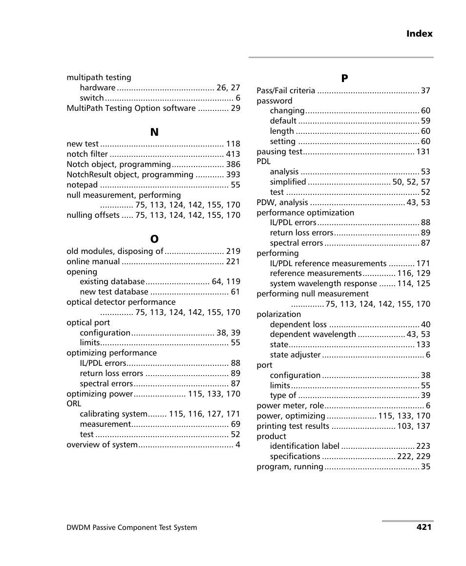 EXFO IQS-12004B DWDM Passive Component Test System for IQS-500 User Manual | Page 433 / 437