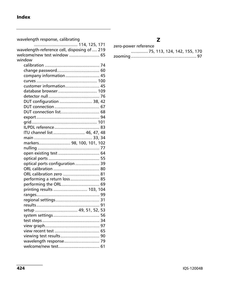 EXFO IQS-12004B DWDM Passive Component Test System for IQS-500 User Manual | Page 436 / 437