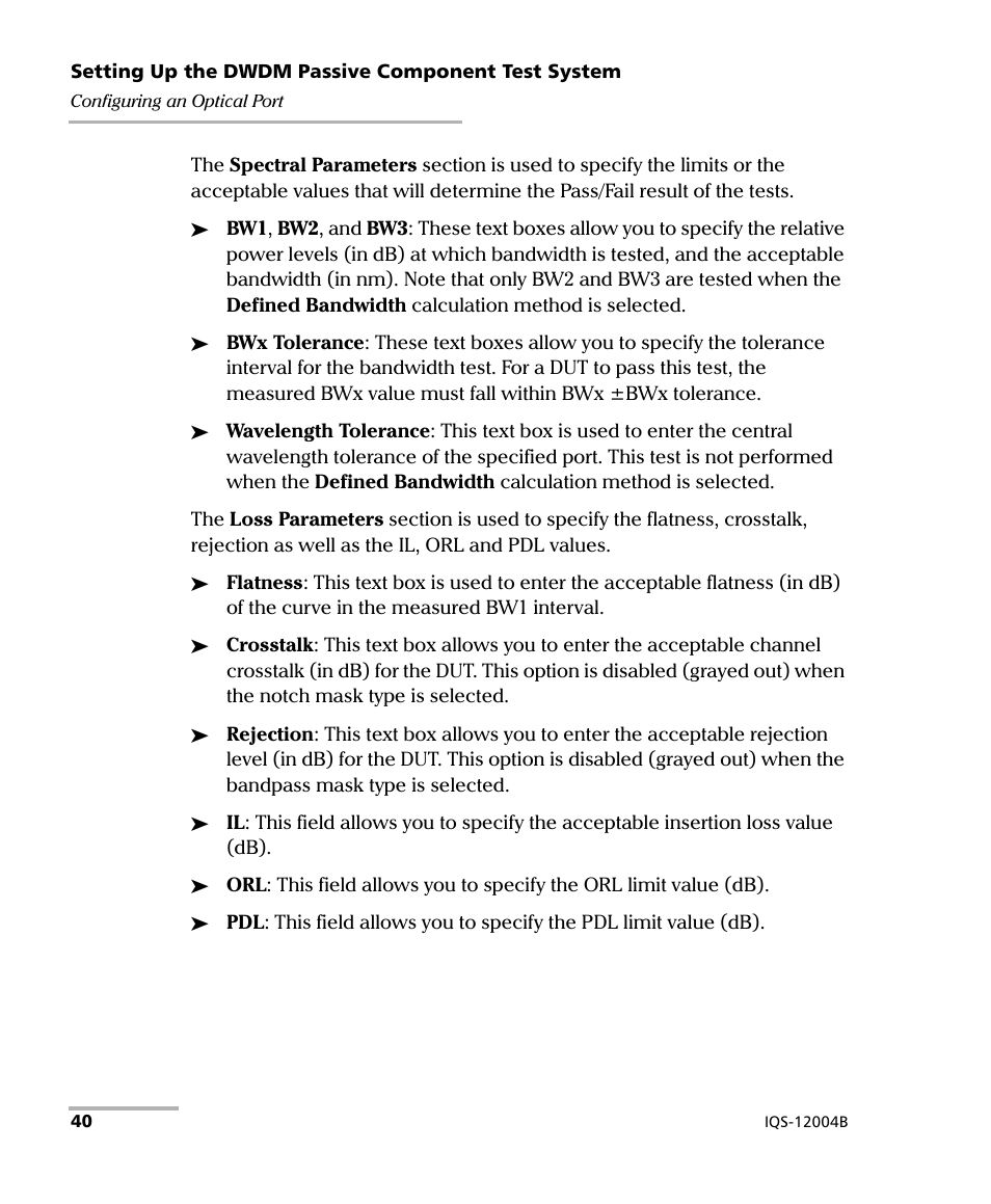 EXFO IQS-12004B DWDM Passive Component Test System for IQS-500 User Manual | Page 52 / 437