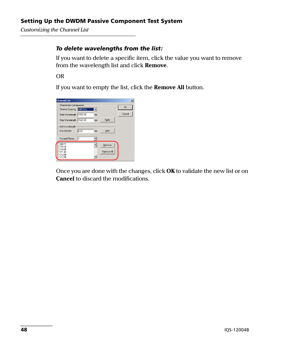 EXFO IQS-12004B DWDM Passive Component Test System for IQS-500 User Manual | Page 60 / 437