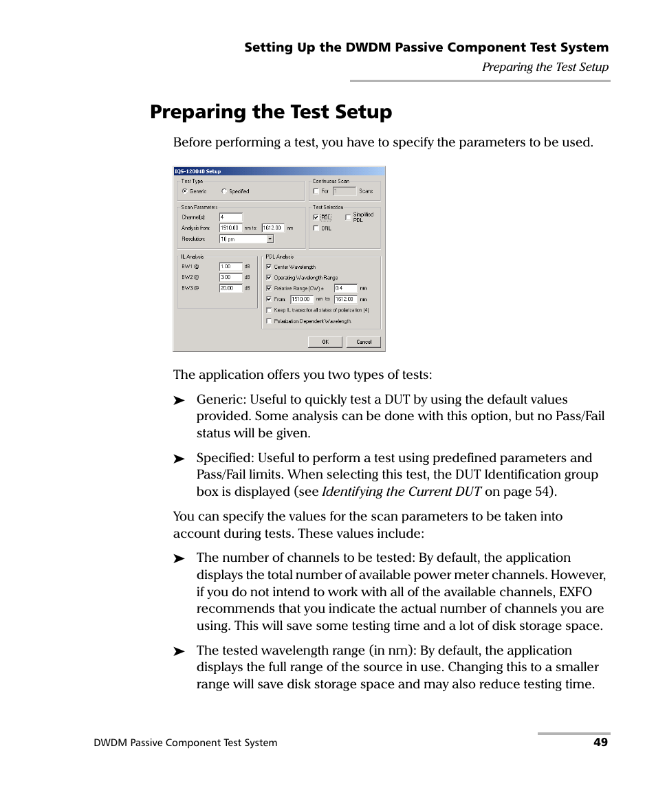 Preparing the test setup | EXFO IQS-12004B DWDM Passive Component Test System for IQS-500 User Manual | Page 61 / 437