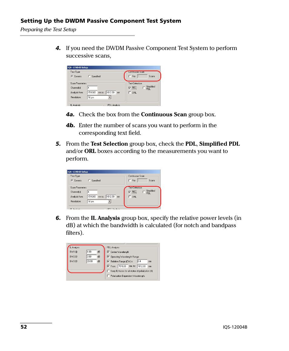 EXFO IQS-12004B DWDM Passive Component Test System for IQS-500 User Manual | Page 64 / 437