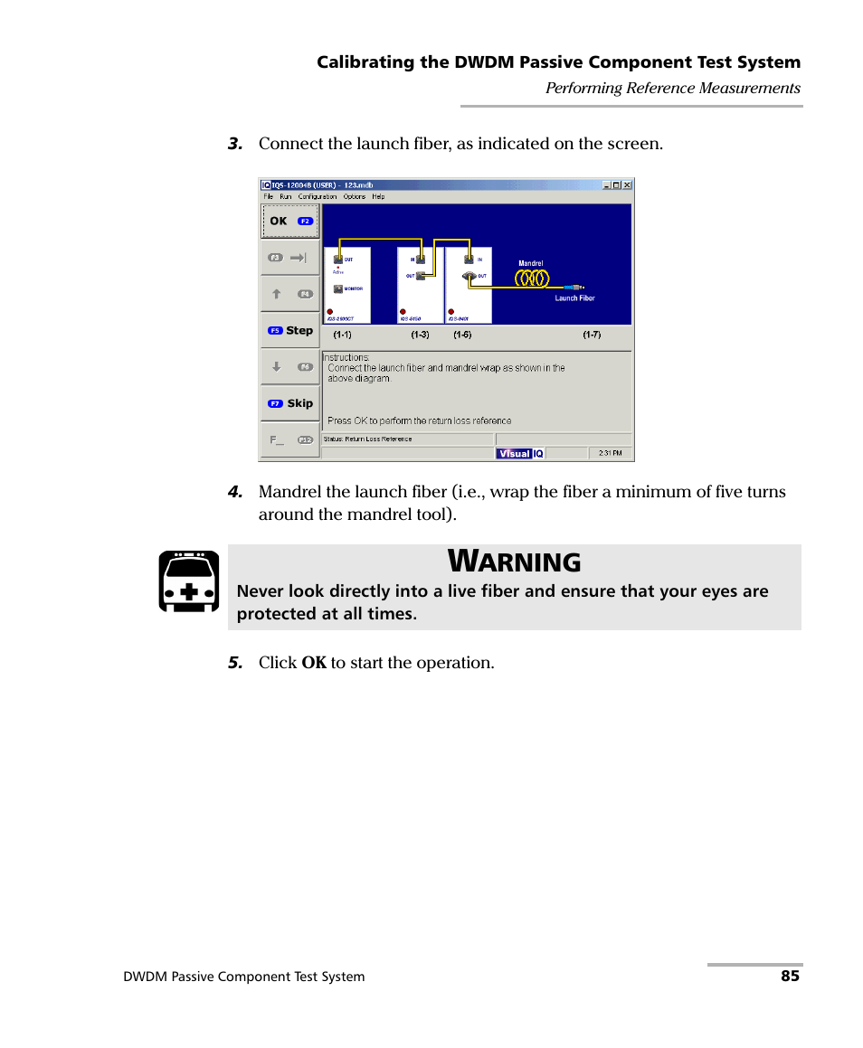 Arning | EXFO IQS-12004B DWDM Passive Component Test System for IQS-500 User Manual | Page 97 / 437