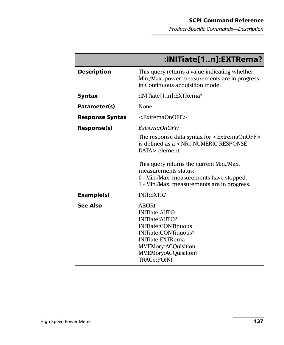 Initiate[1..n]:extrema | EXFO IQS-1600 High-Speed Power Meter for IQS-500/600 User Manual | Page 145 / 238