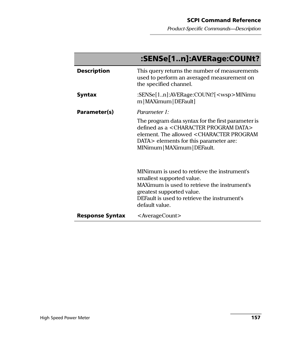 Sense[1..n]:average:count | EXFO IQS-1600 High-Speed Power Meter for IQS-500/600 User Manual | Page 165 / 238