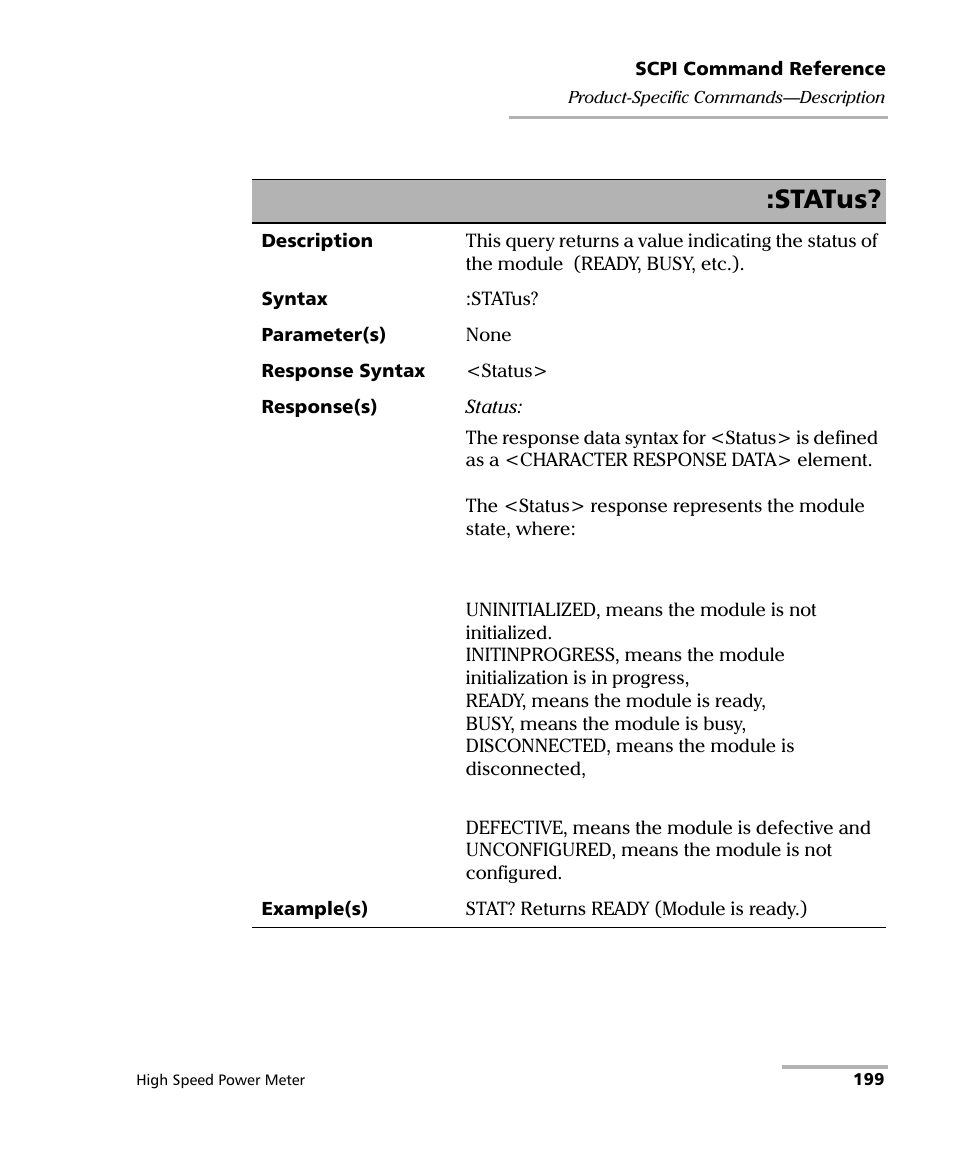 Status | EXFO IQS-1600 High-Speed Power Meter for IQS-500/600 User Manual | Page 207 / 238
