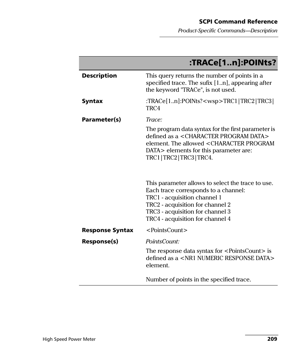 Trace[1..n]:points | EXFO IQS-1600 High-Speed Power Meter for IQS-500/600 User Manual | Page 217 / 238