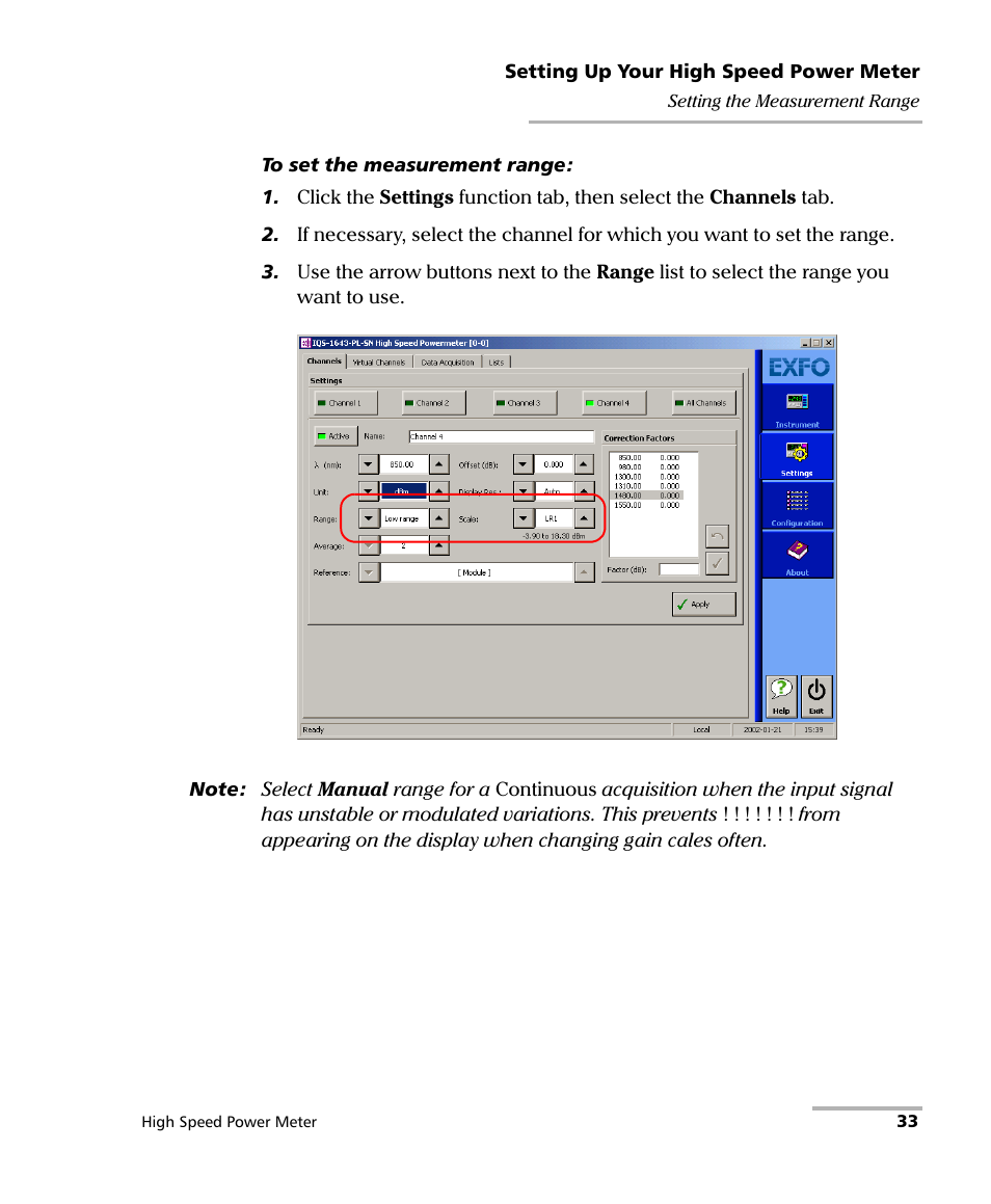 EXFO IQS-1600 High-Speed Power Meter for IQS-500/600 User Manual | Page 41 / 238