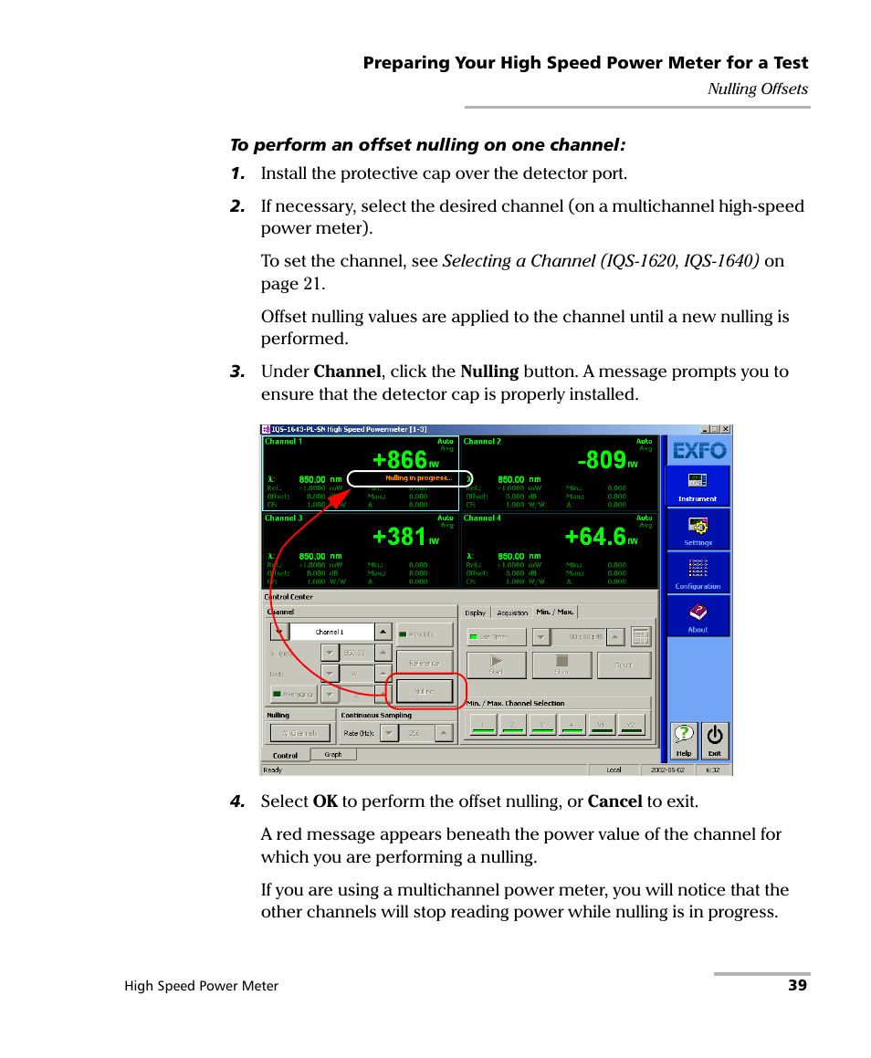 EXFO IQS-1600 High-Speed Power Meter for IQS-500/600 User Manual | Page 47 / 238