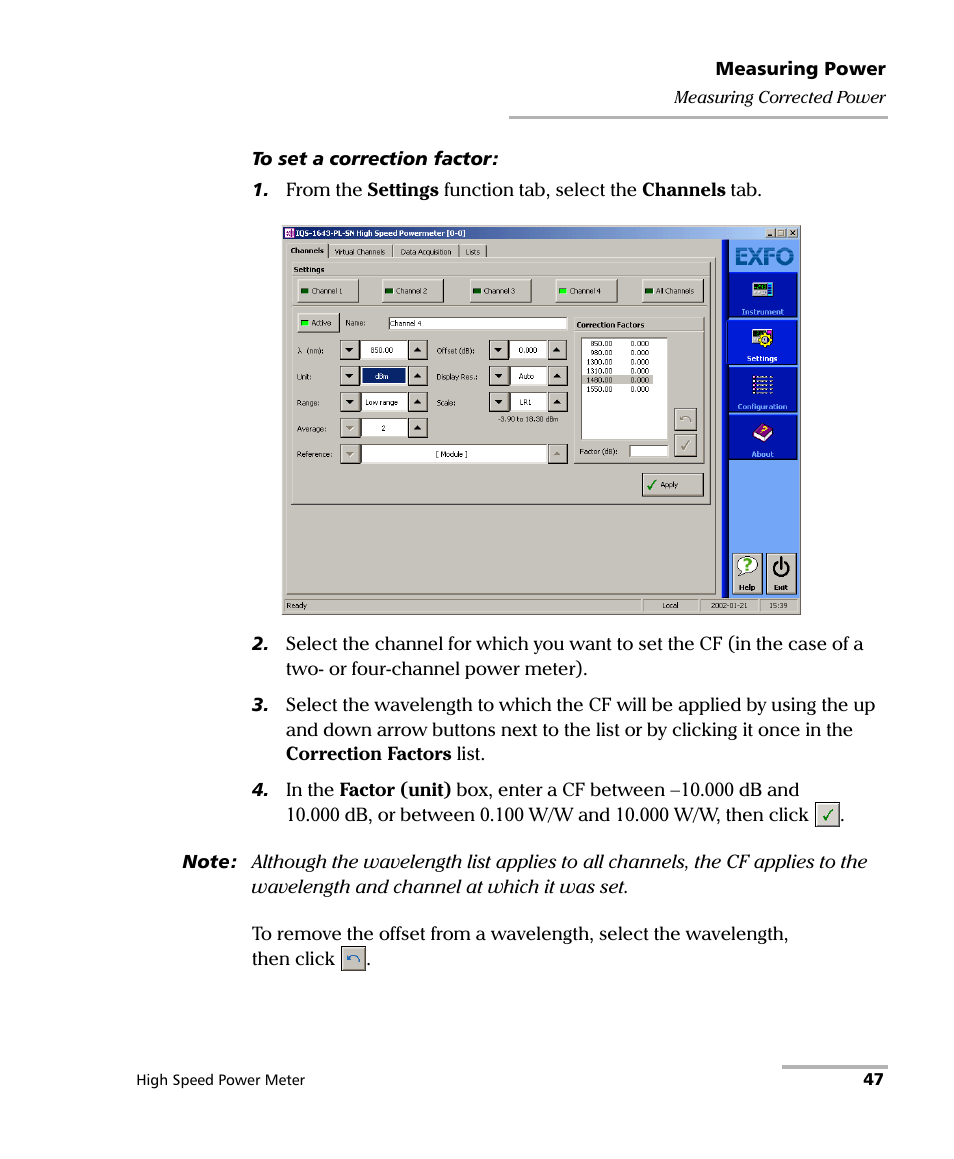 EXFO IQS-1600 High-Speed Power Meter for IQS-500/600 User Manual | Page 55 / 238