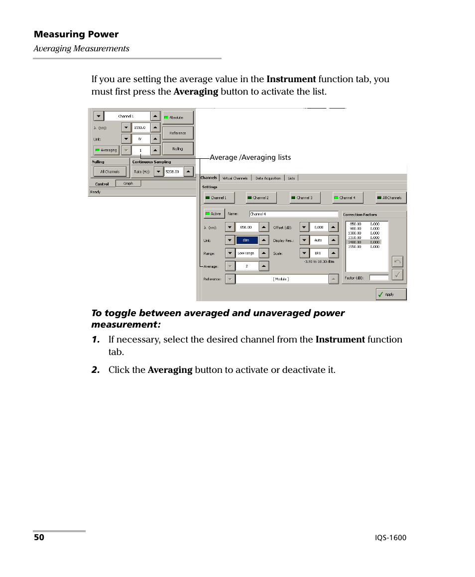 EXFO IQS-1600 High-Speed Power Meter for IQS-500/600 User Manual | Page 58 / 238