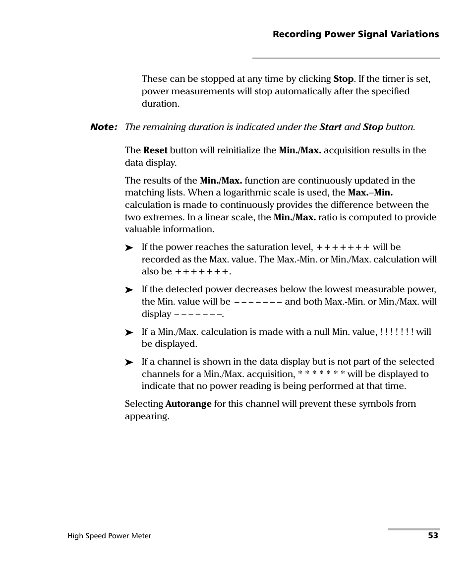 EXFO IQS-1600 High-Speed Power Meter for IQS-500/600 User Manual | Page 61 / 238