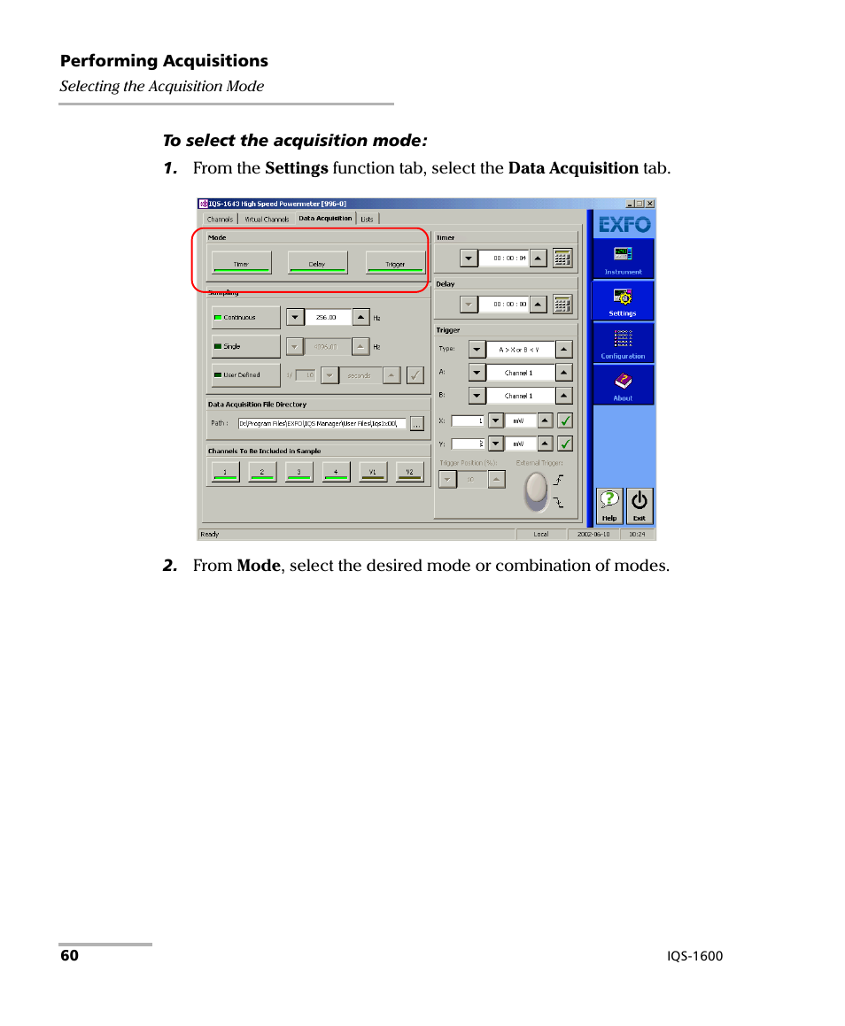 EXFO IQS-1600 High-Speed Power Meter for IQS-500/600 User Manual | Page 68 / 238