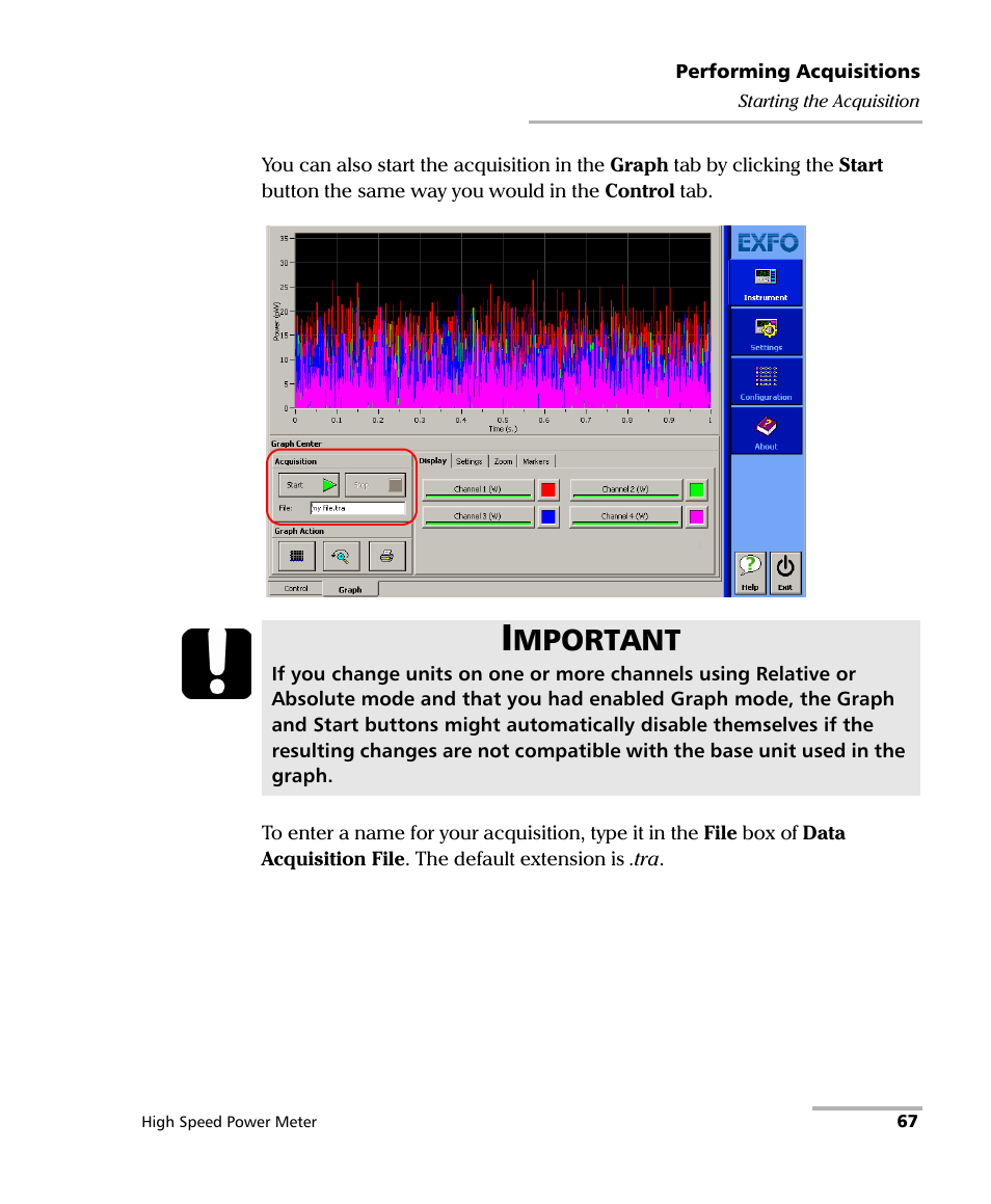 Mportant | EXFO IQS-1600 High-Speed Power Meter for IQS-500/600 User Manual | Page 75 / 238