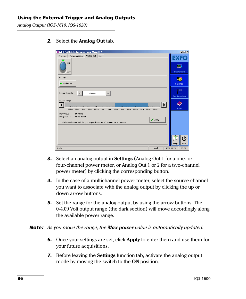 EXFO IQS-1600 High-Speed Power Meter for IQS-500/600 User Manual | Page 94 / 238