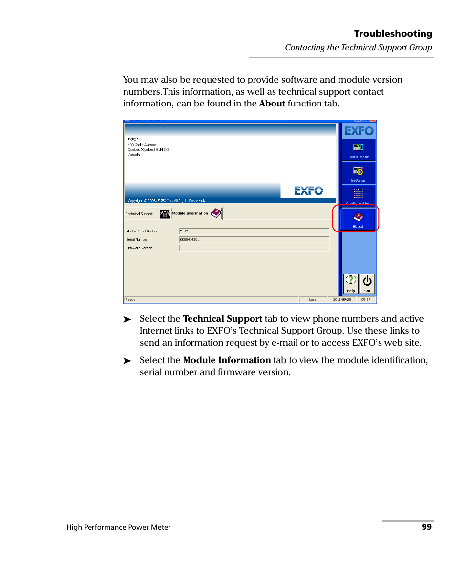 EXFO IQS-1700 High Performance Power Meter for IQS-500/600 User Manual | Page 107 / 204