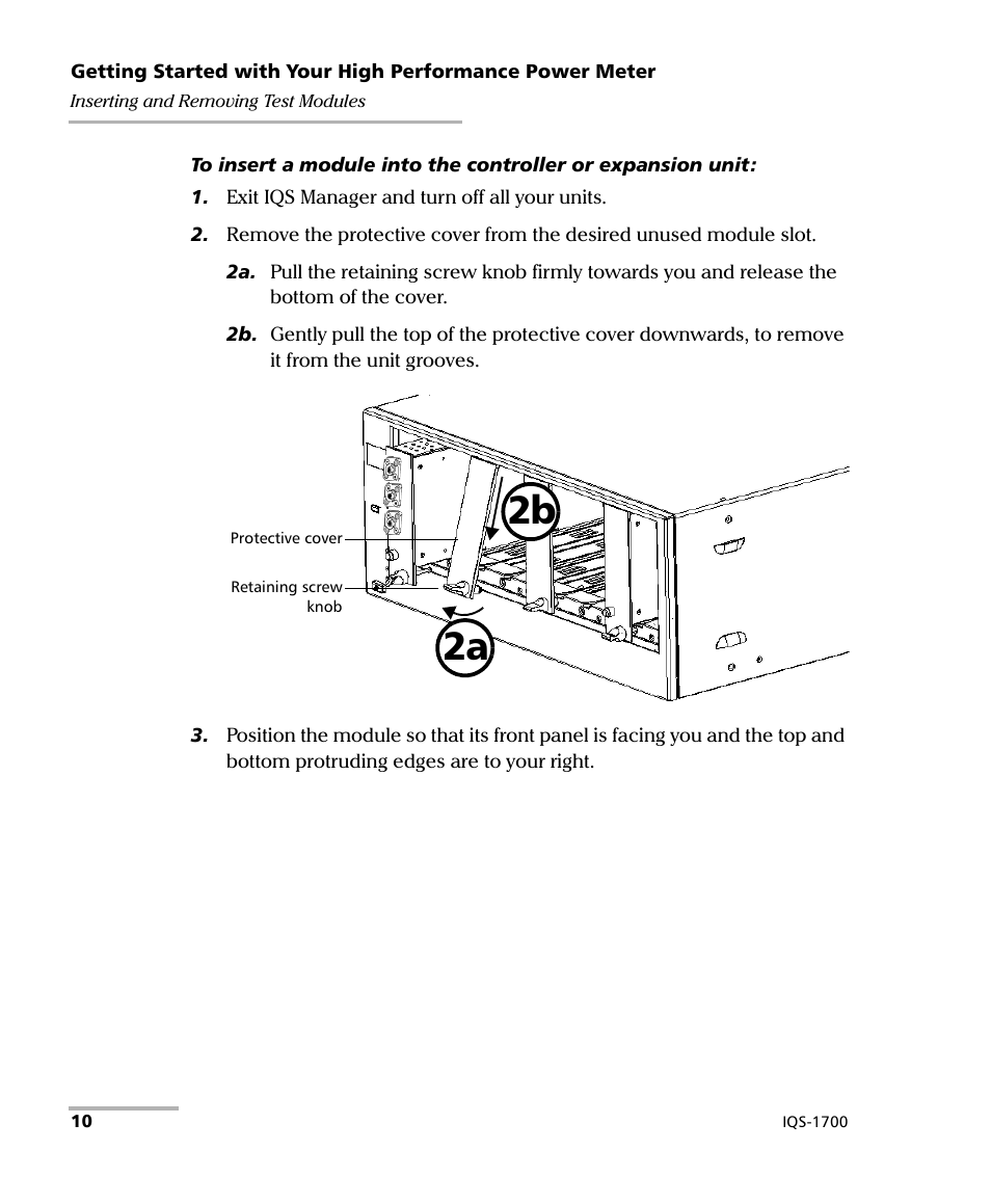2b 2a | EXFO IQS-1700 High Performance Power Meter for IQS-500/600 User Manual | Page 18 / 204