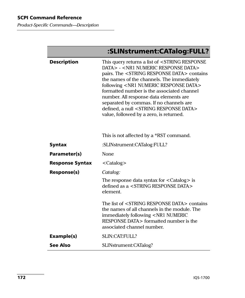 Slinstrument:catalog:full | EXFO IQS-1700 High Performance Power Meter for IQS-500/600 User Manual | Page 180 / 204