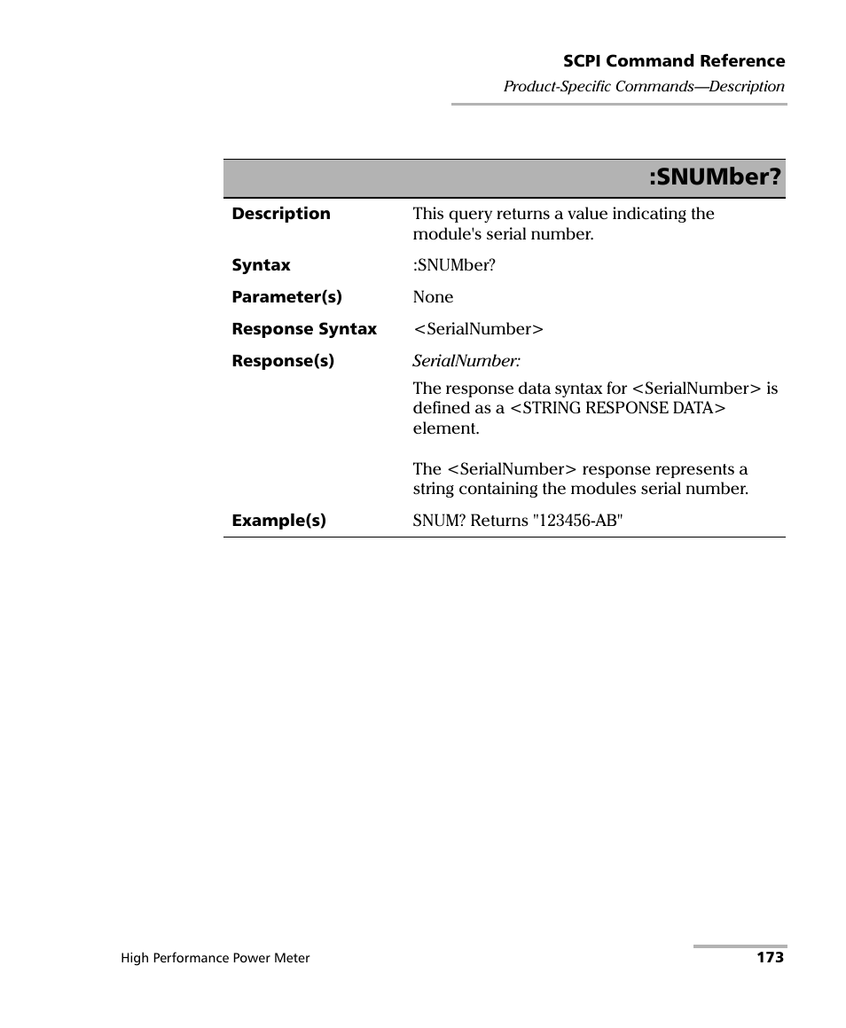 Snumber | EXFO IQS-1700 High Performance Power Meter for IQS-500/600 User Manual | Page 181 / 204