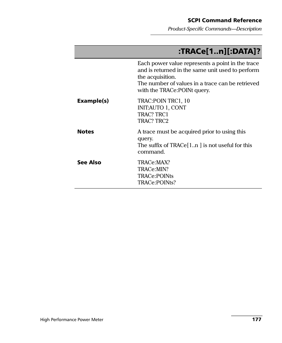 Trace[1..n][:data | EXFO IQS-1700 High Performance Power Meter for IQS-500/600 User Manual | Page 185 / 204