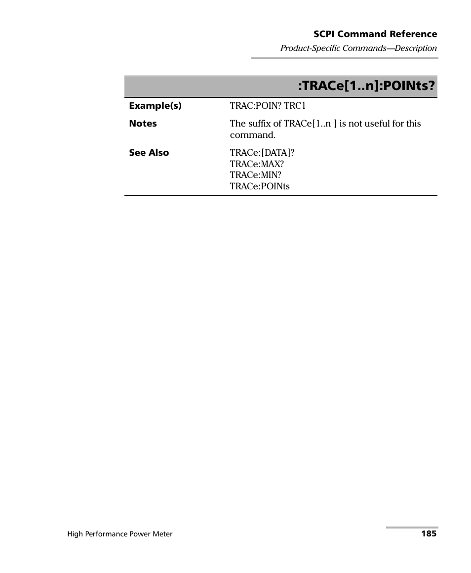 Trace[1..n]:points | EXFO IQS-1700 High Performance Power Meter for IQS-500/600 User Manual | Page 193 / 204