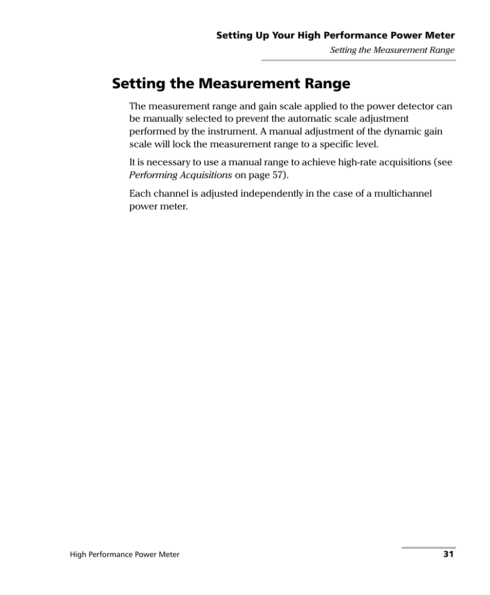 Setting the measurement range | EXFO IQS-1700 High Performance Power Meter for IQS-500/600 User Manual | Page 39 / 204