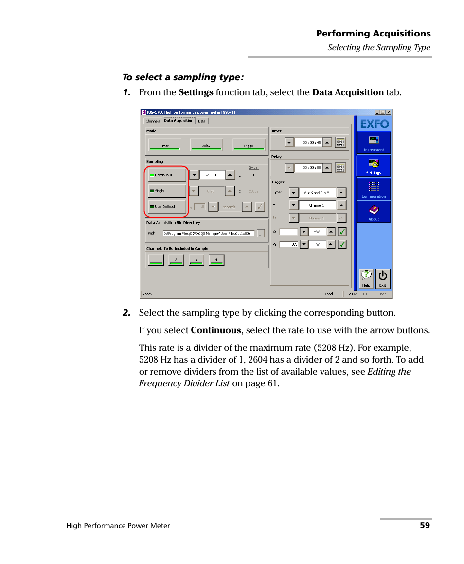 EXFO IQS-1700 High Performance Power Meter for IQS-500/600 User Manual | Page 67 / 204