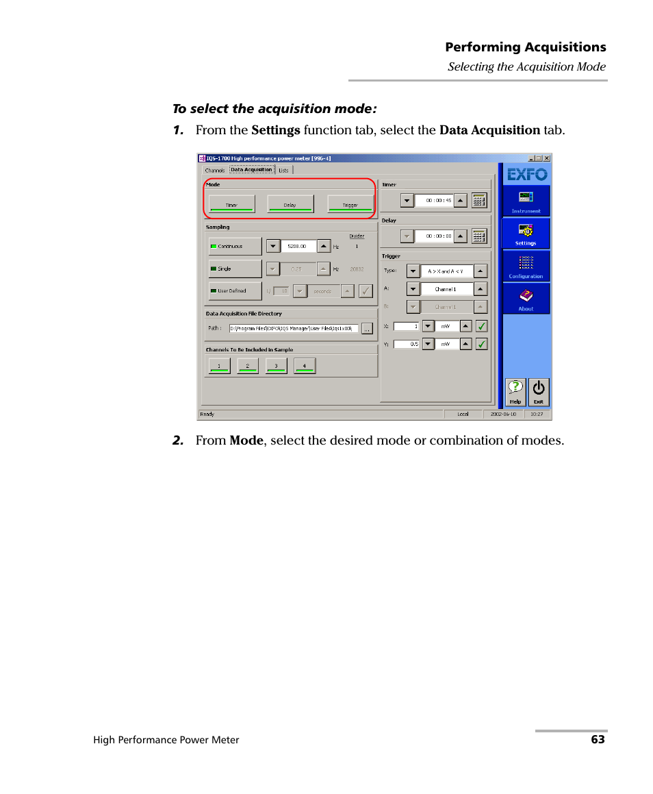 EXFO IQS-1700 High Performance Power Meter for IQS-500/600 User Manual | Page 71 / 204