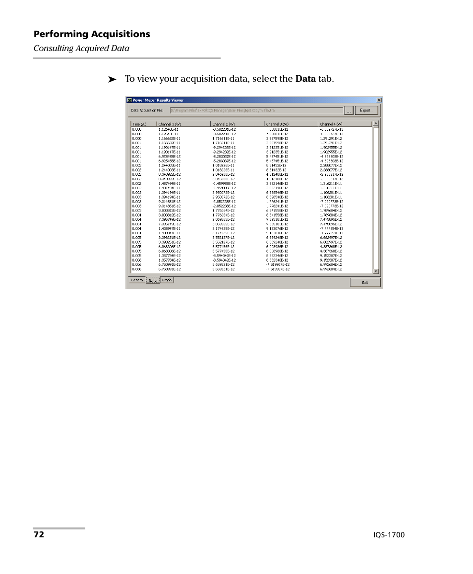 EXFO IQS-1700 High Performance Power Meter for IQS-500/600 User Manual | Page 80 / 204