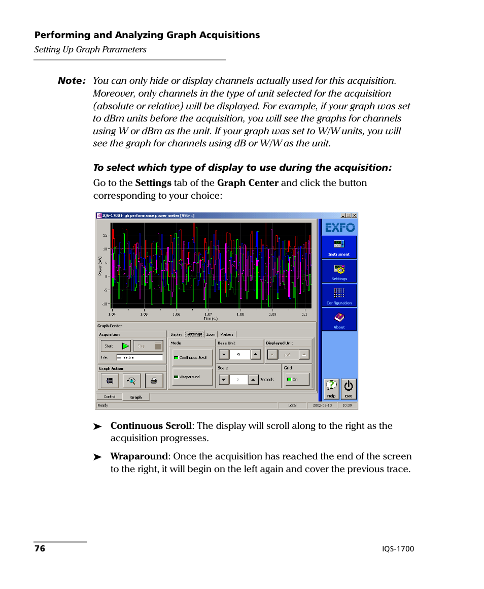EXFO IQS-1700 High Performance Power Meter for IQS-500/600 User Manual | Page 84 / 204
