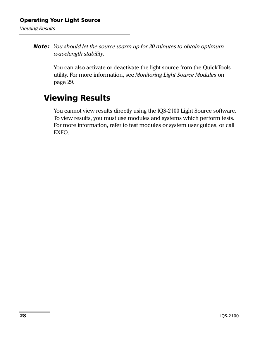 Viewing results | EXFO IQS-2100 Light Source for IQS-500/600 User Manual | Page 34 / 82