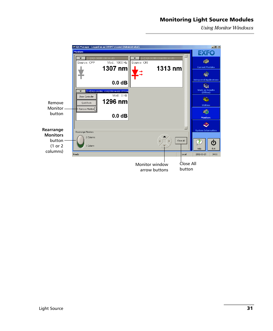 EXFO IQS-2100 Light Source for IQS-500/600 User Manual | Page 37 / 82