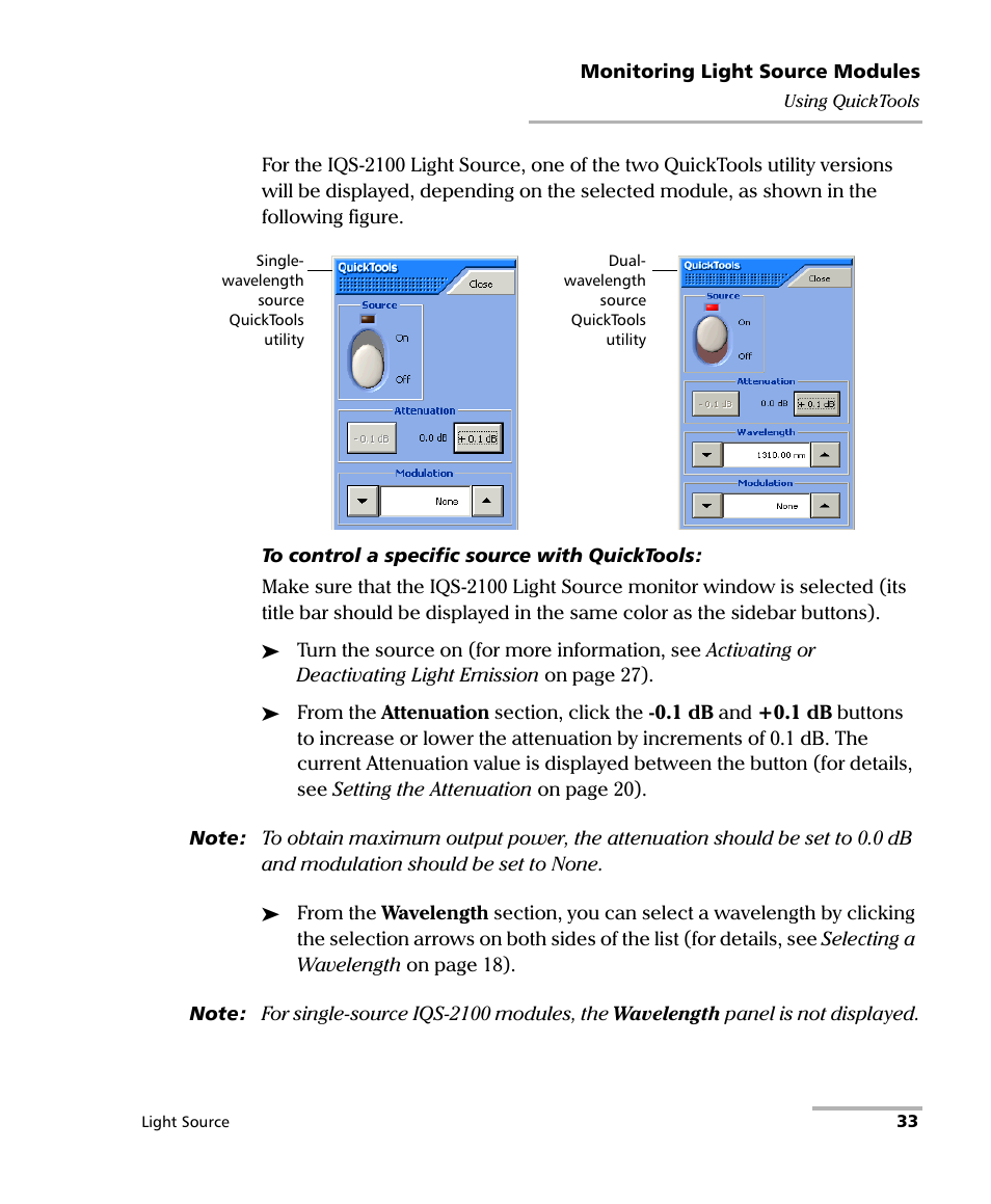 EXFO IQS-2100 Light Source for IQS-500/600 User Manual | Page 39 / 82