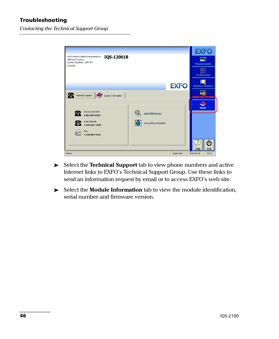 EXFO IQS-2100 Light Source for IQS-500/600 User Manual | Page 52 / 82