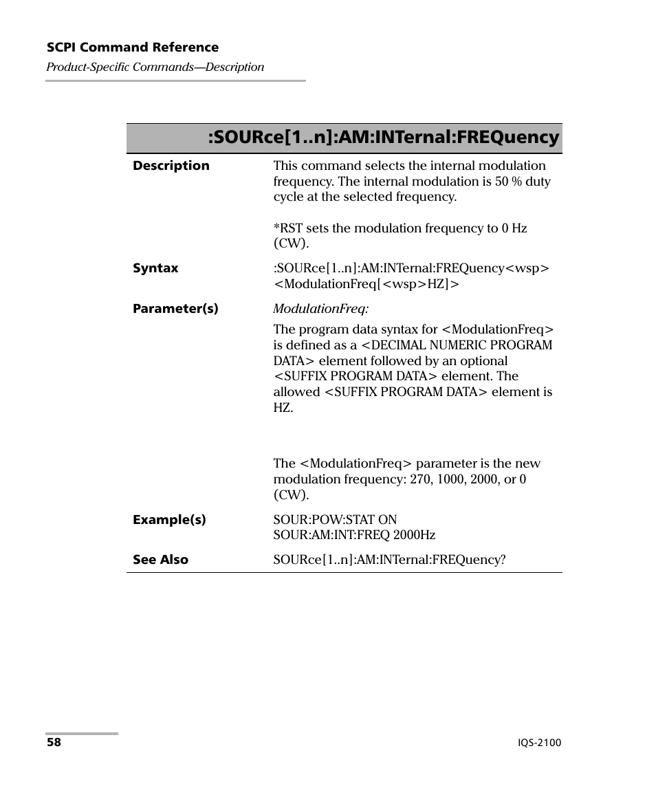 Source[1..n]:am:internal:frequency | EXFO IQS-2100 Light Source for IQS-500/600 User Manual | Page 64 / 82