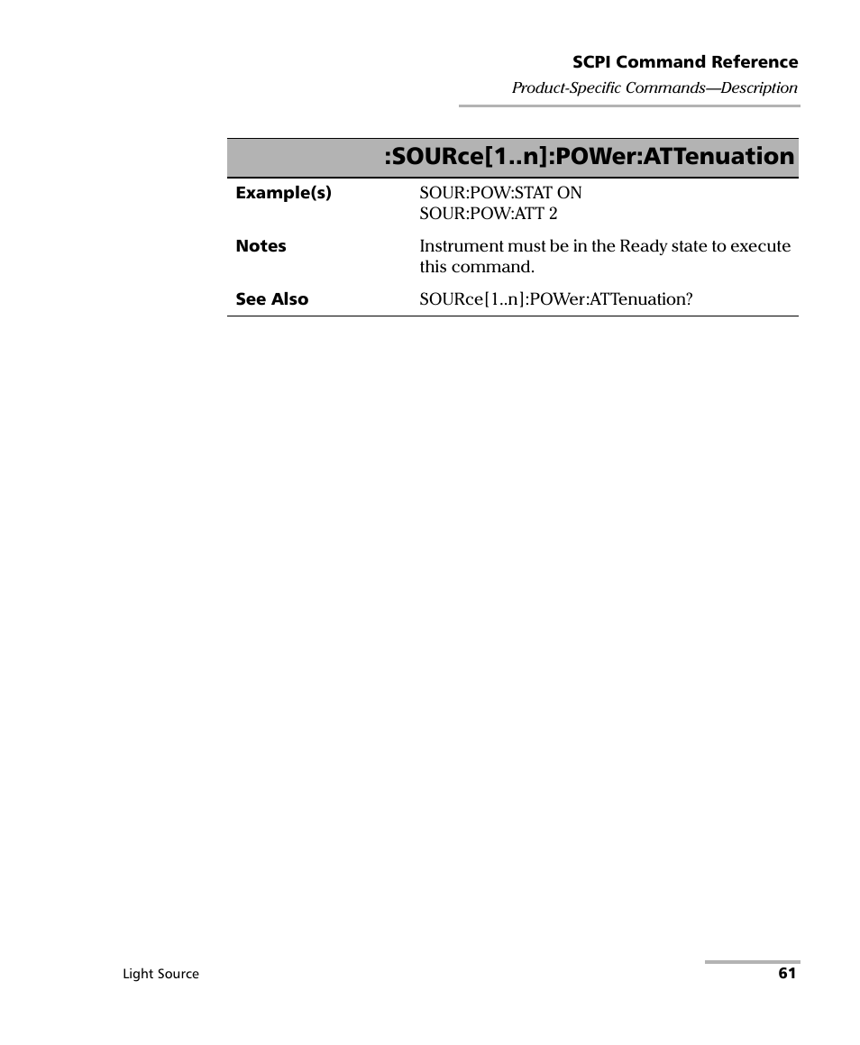 Source[1..n]:power:attenuation | EXFO IQS-2100 Light Source for IQS-500/600 User Manual | Page 67 / 82