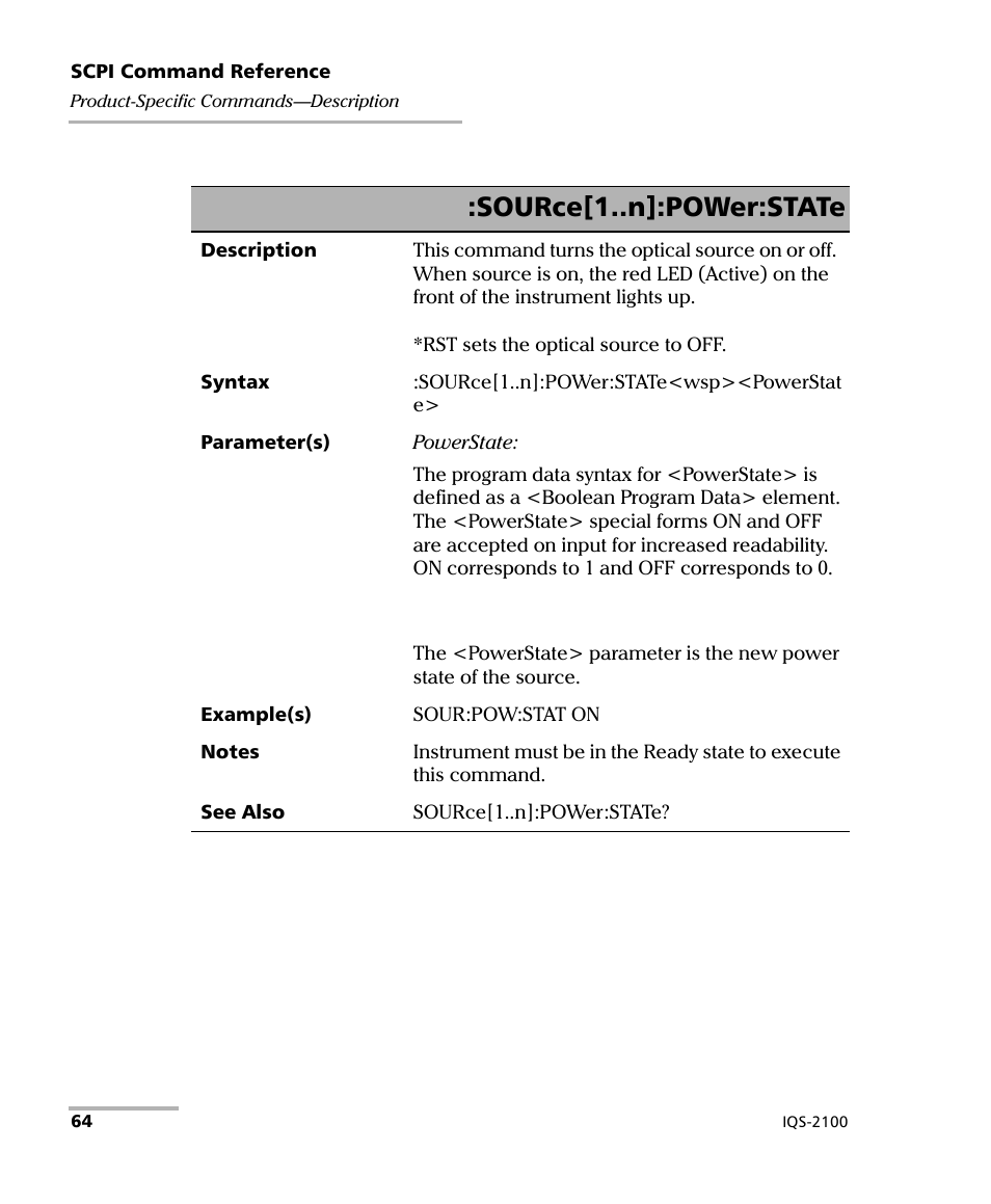 Source[1..n]:power:state | EXFO IQS-2100 Light Source for IQS-500/600 User Manual | Page 70 / 82